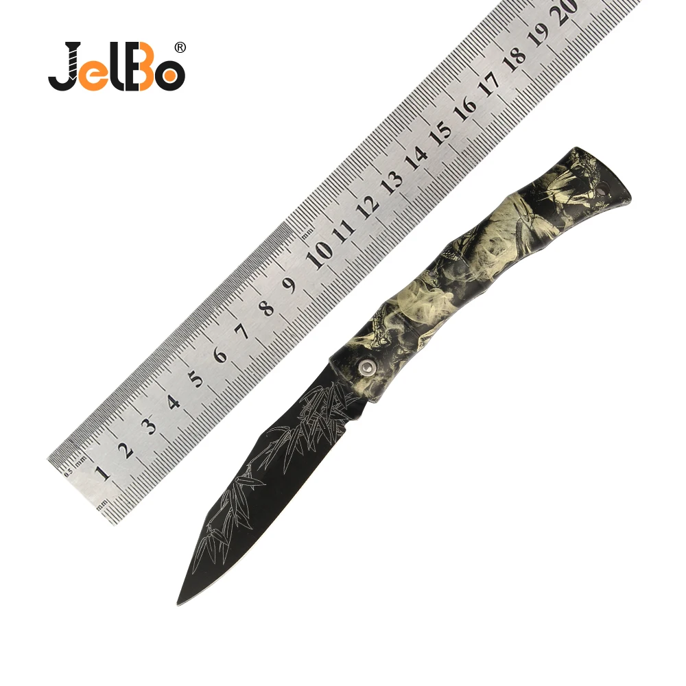 JelBo Мини Портативный нож инструменты для выживания на открытом воздухе складной нож лезвие из нержавеющей стали для кемпинга охоты складной нож - Цвет: Yellow snake