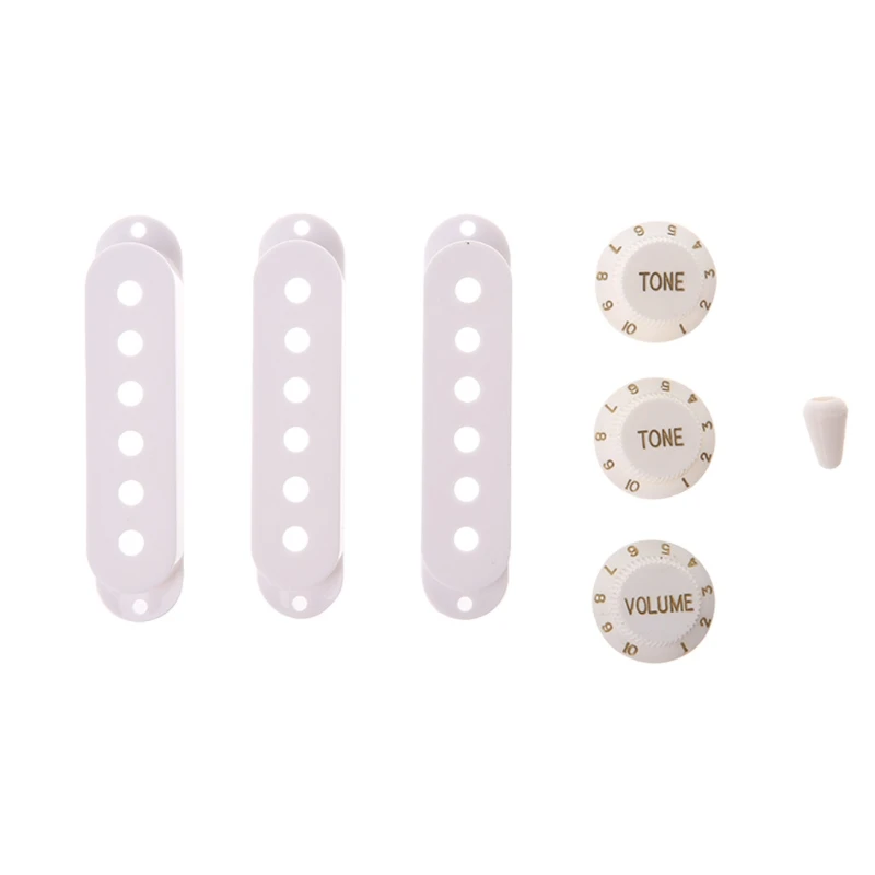 

Electric Guitar Single Coil Pickup Cover Volume Tone Knobs Switch Tip Set