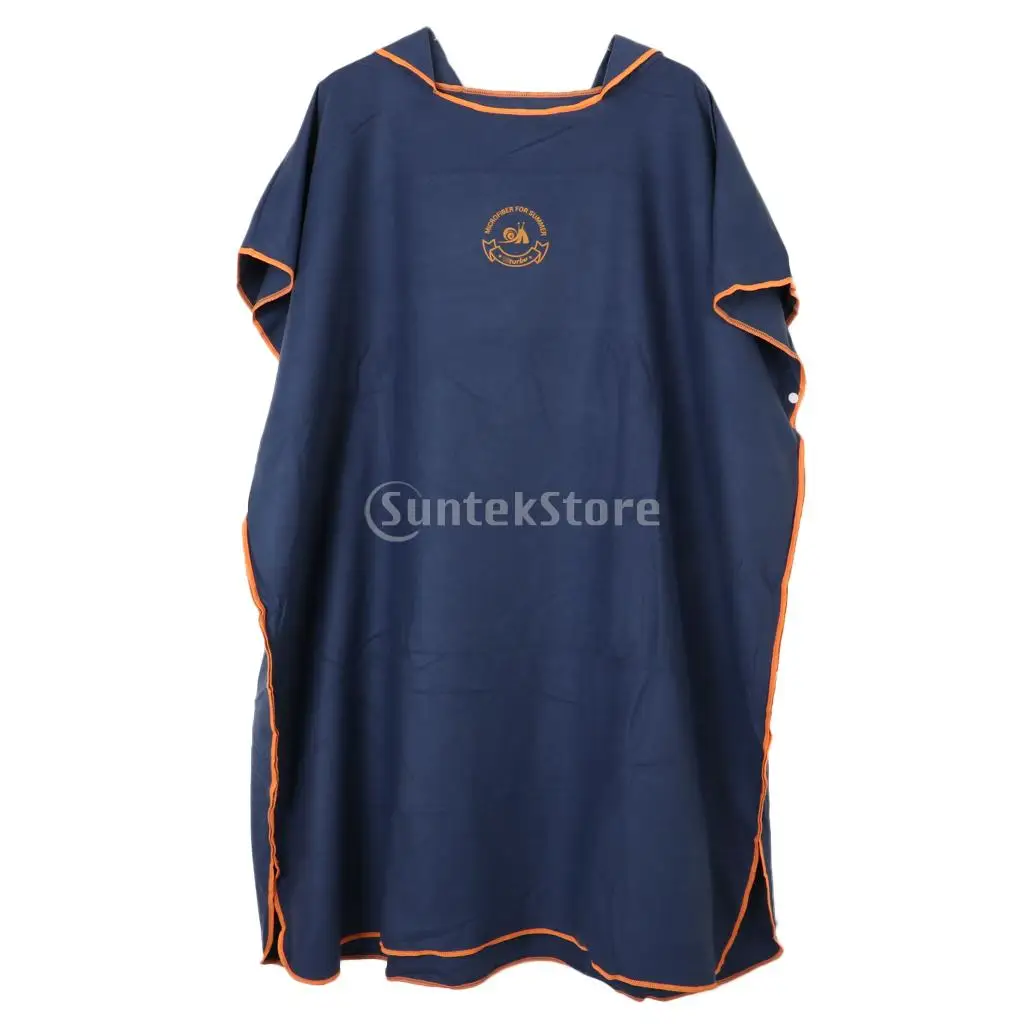Unisex Men Women Boys Girls Soft Microfiber Surf Beach Swim Hooded Poncho Wetsuit Changing Robe Towel - Compact & Lightweight