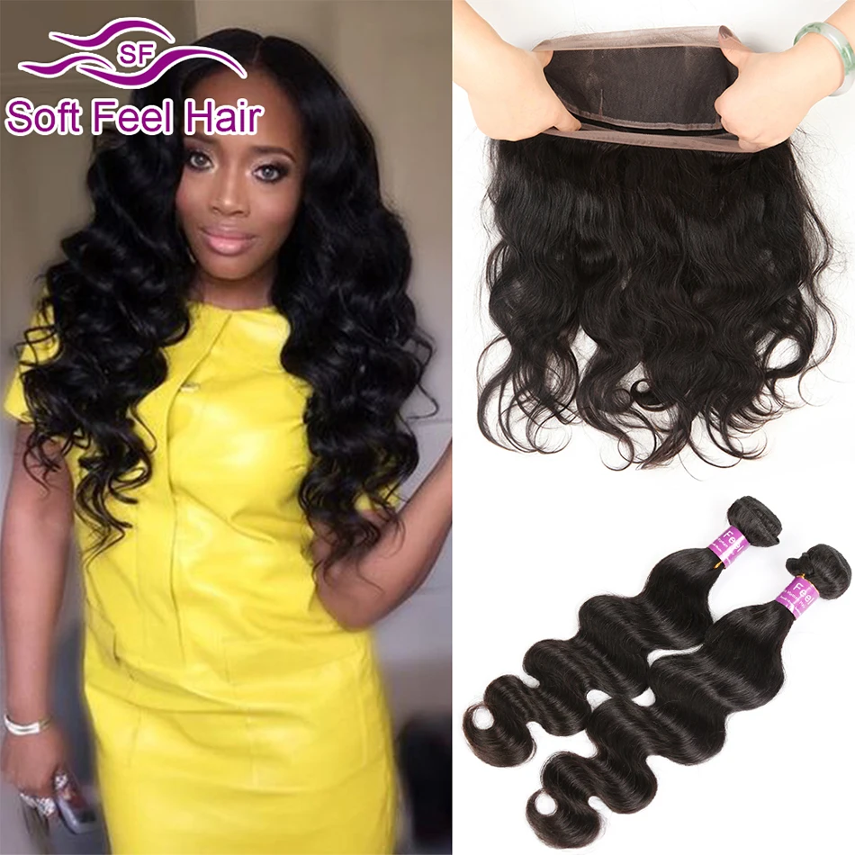 

7A Brazilian Virgin Hair Body Wave With Frontal Closure 360 Lace Frontal Closure With Bundles Human Hair With 360 Frontal Band