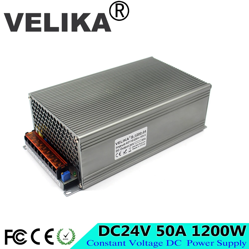Одиночный переключатель источника питания 24V 50A 1200W трансформаторы драйвера 110V 220V