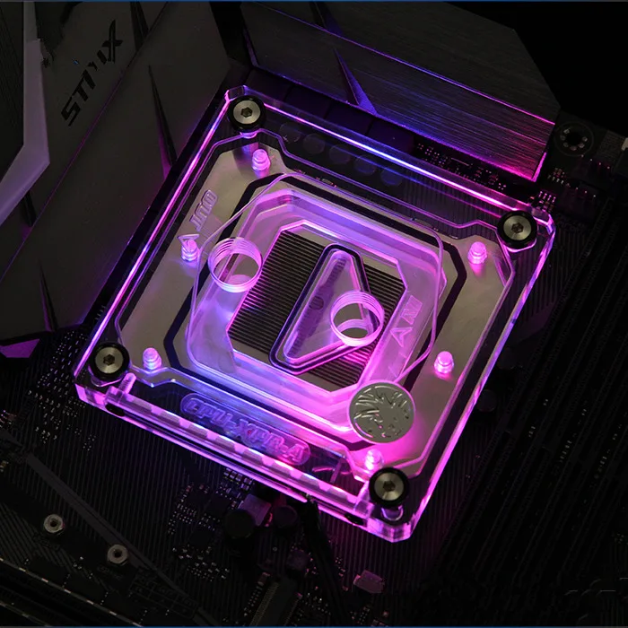 

For Intel LGA 115x Computer CPU water cooling Block RGB LED copper radiator 0.5mm waterway