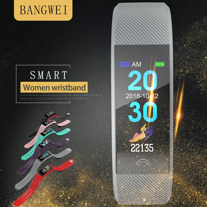 

BANGWEI Smart Watch heart rate monitor IP67Waterproof fitness tracker for Android IOS Sport Watches