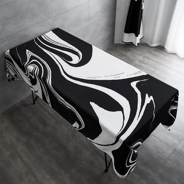 Black and white waterproof tablecloth fabric tablecloth rectangular