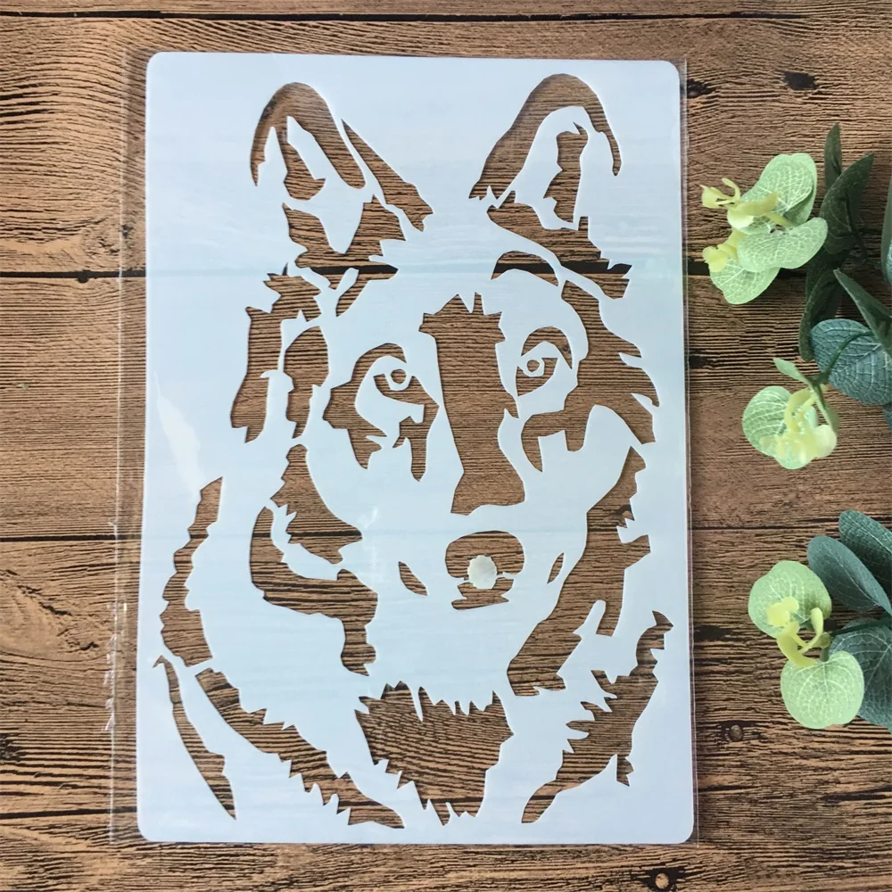 

A4 Wolf DIY Layering Stencils Painting Scrapbook Coloring Embossing Album Decorative Paper Card Template