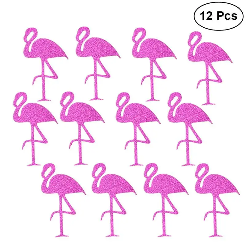 12 шт. Фламинго настенные Наклейки надписи наклейки печать с блеском