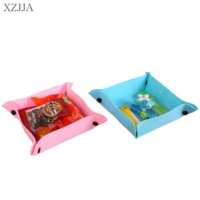 

XZJJA Felt Foldable Desktop Sundries Toys Snacks Storage Boxes Organizer Living Room Storage Bins Office Storage Boxs