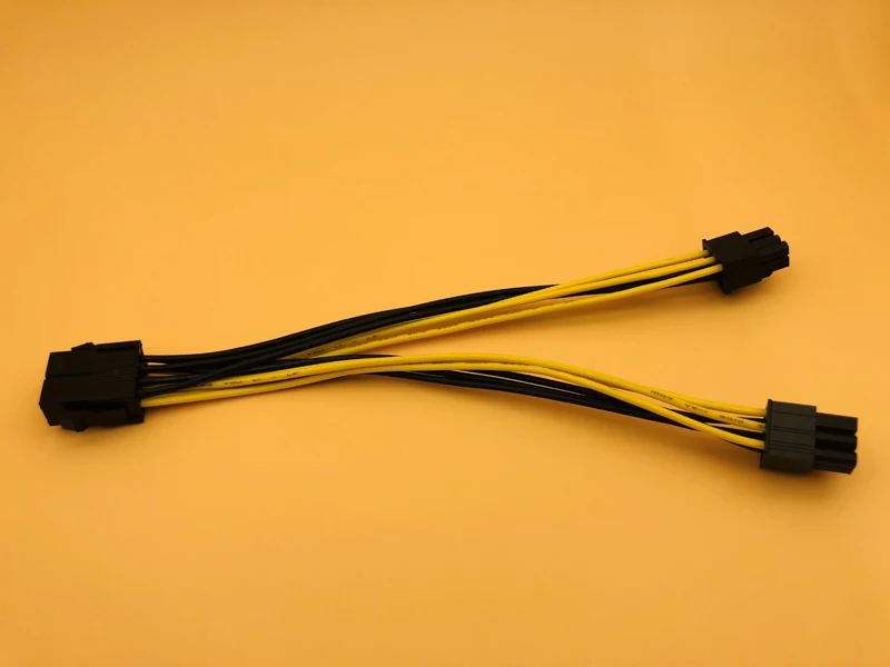 8Pin to 6Pin Graphics Card CPU Power Cable PCI-E PCIe 8Pin to Dual 6Pin Power Supply Splitter Cable 20cm Cables for Miner Mining