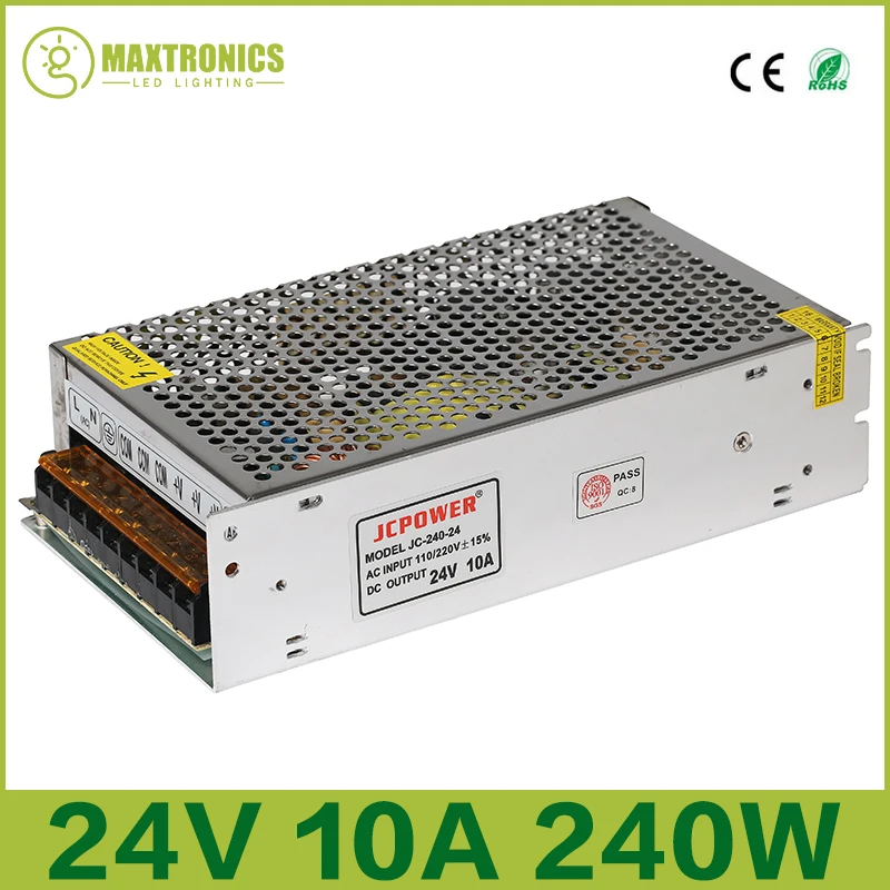 Оптовая цена DC 24V 10A 240W Регулируемый импульсный источник питания для светодиодной