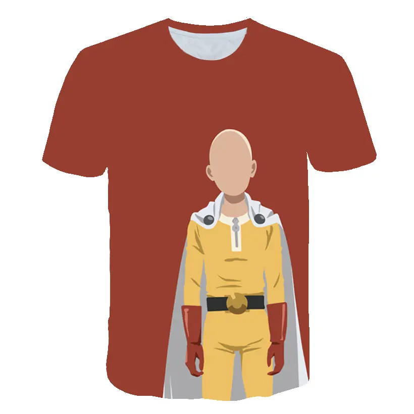 One Punch Man Saitama Sensei, японское аниме, 3D забавная футболка, летняя повседневная футболка с круглым вырезом для мужчин и женщин, одежда с коротким рукавом - Цвет: picture color