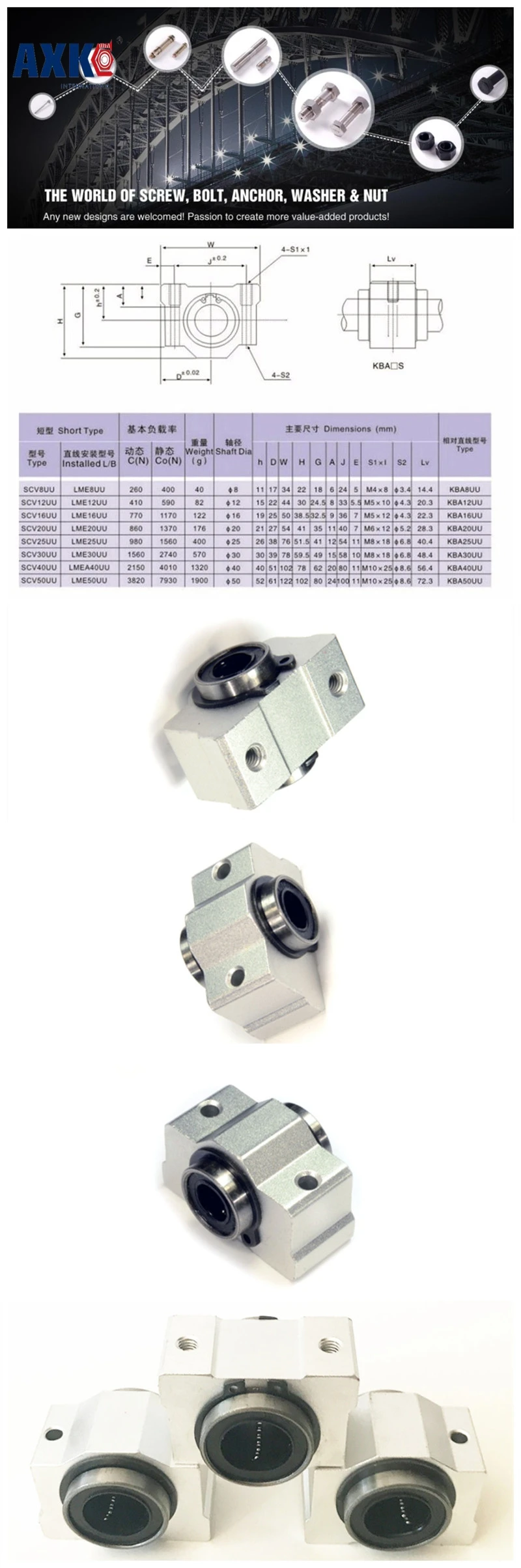 Axk 4 шт. Sc8vuu Sc8v Scv8uu Scv8 линейный подшипник блок Diy слайды ЧПУ