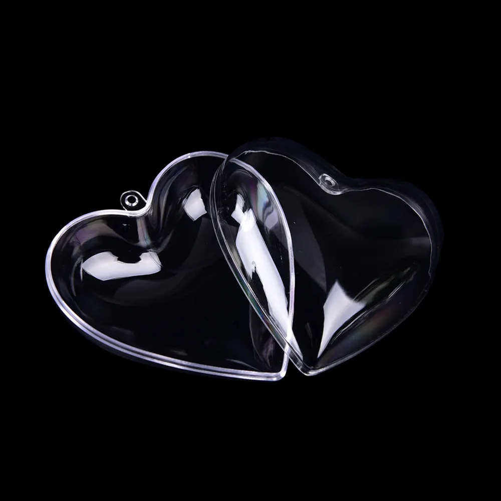 Hot selling 2Pcs 65/80mm Heart Shape DIY Clear Plastic Bath Bomb Mould Acrylic Mold 6