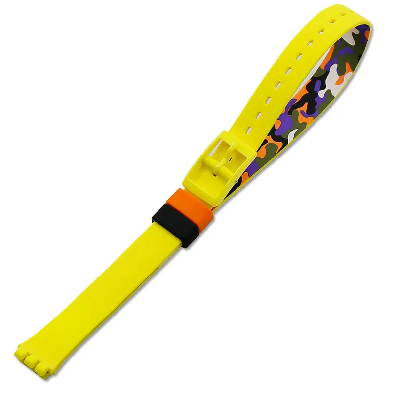 Длинный силиконовый ремешок аксессуары для часов Женский Детский браслет для Swatch с пряжкой 12 мм спортивный водонепроницаемый ремешок для часов - Цвет ремешка: yellow