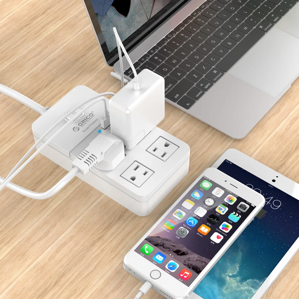 ORICO US Plug power Strip 4, 8, 10 розетки переменного тока, электрические розетки, защита от перенапряжения, удлинитель, вилка США, розетки, 2 порта, USB, смарт-зарядное устройство