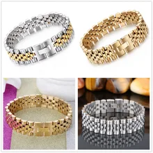 Высококачественные модные ювелирные изделия унисекс 316L из нержавеющей стали серебро/золото/серебро золото моторный Байкер цепочка мужской браслет " 15 мм