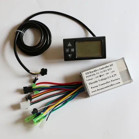 Controlador com Painel de Exibição Lcd para Bicicleta Elétrica 250 w – 350 Brushless Controlador E-bicicleta Acessório 24 v 36 48
