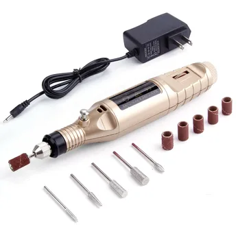 

1 Set Professional Electric Nail Drill Machine Power Manicure Pedicure File 6 Bits Rotary Burrs Ceramic Milling Cutter Equipment