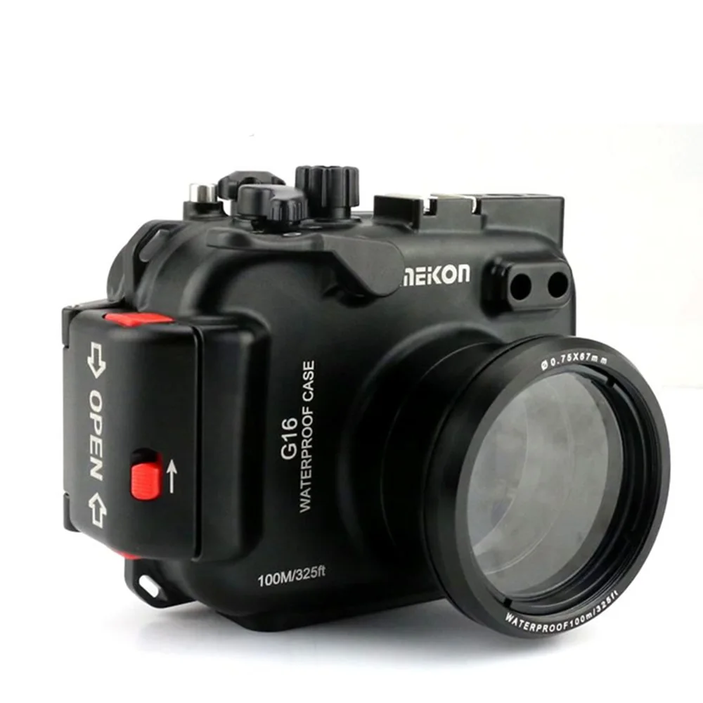 100M/325ft underwater waterproof camera Aluminum housing Diving Case for Canon Powershot G16in