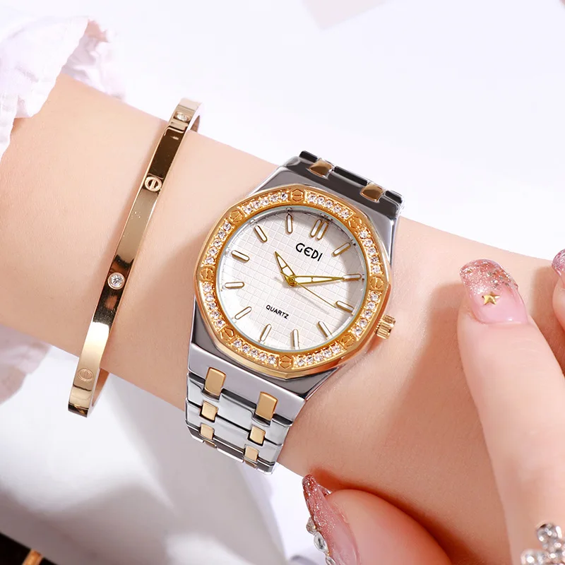 

Fashion Luxury Watch Women Gold Watches Ladies Rhinestone Stainless Steel Quartz Wrist Watch Female Clock relogio feminino