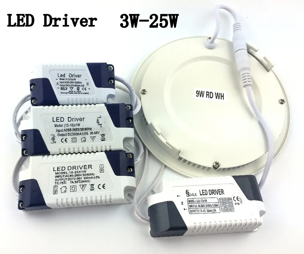 

High quality Dimable LED Driver 3W 4W 6W 9W 15-18W 25W AV85-265V 50/60Hz LED Bulb Light Downlight Lamp Driver Free Shipping