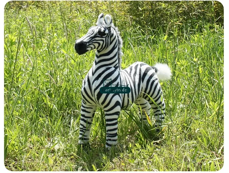Dorimytrader Cute New 110cm Large Soft Emulational Forest Animal Zebra Plush Toy 43'' Big Stuffed Zebra Doll Photography Props DY60800 (3)