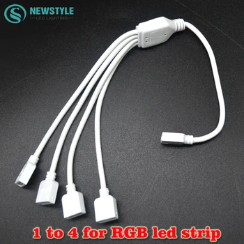 

5pcs/lot 4pin White RGB Connector Wire for 5050/3528 RGB led strip 4Pin RGB connector free shipping