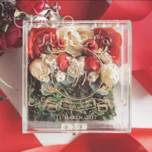 Cocostyles custom blank элегантная квадратная акриловая кольцевая коробка с золотым гравировальным логотипом для причудливой свадебной подарочной коробки