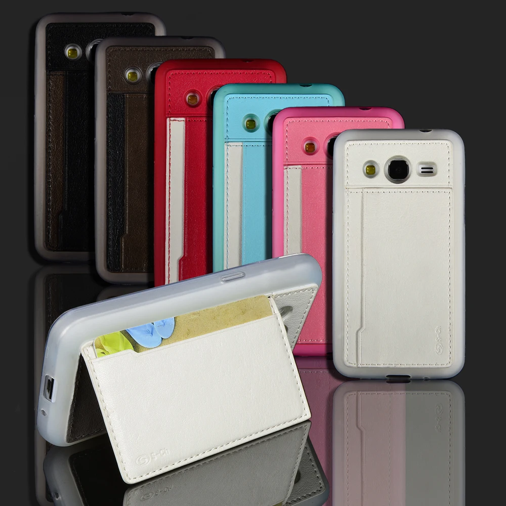 

For Samsung Galaxy Core2 II Dual SIM G355H SM-G355H PU Leather Stand Cover With Card Holder Stand Case With Slots