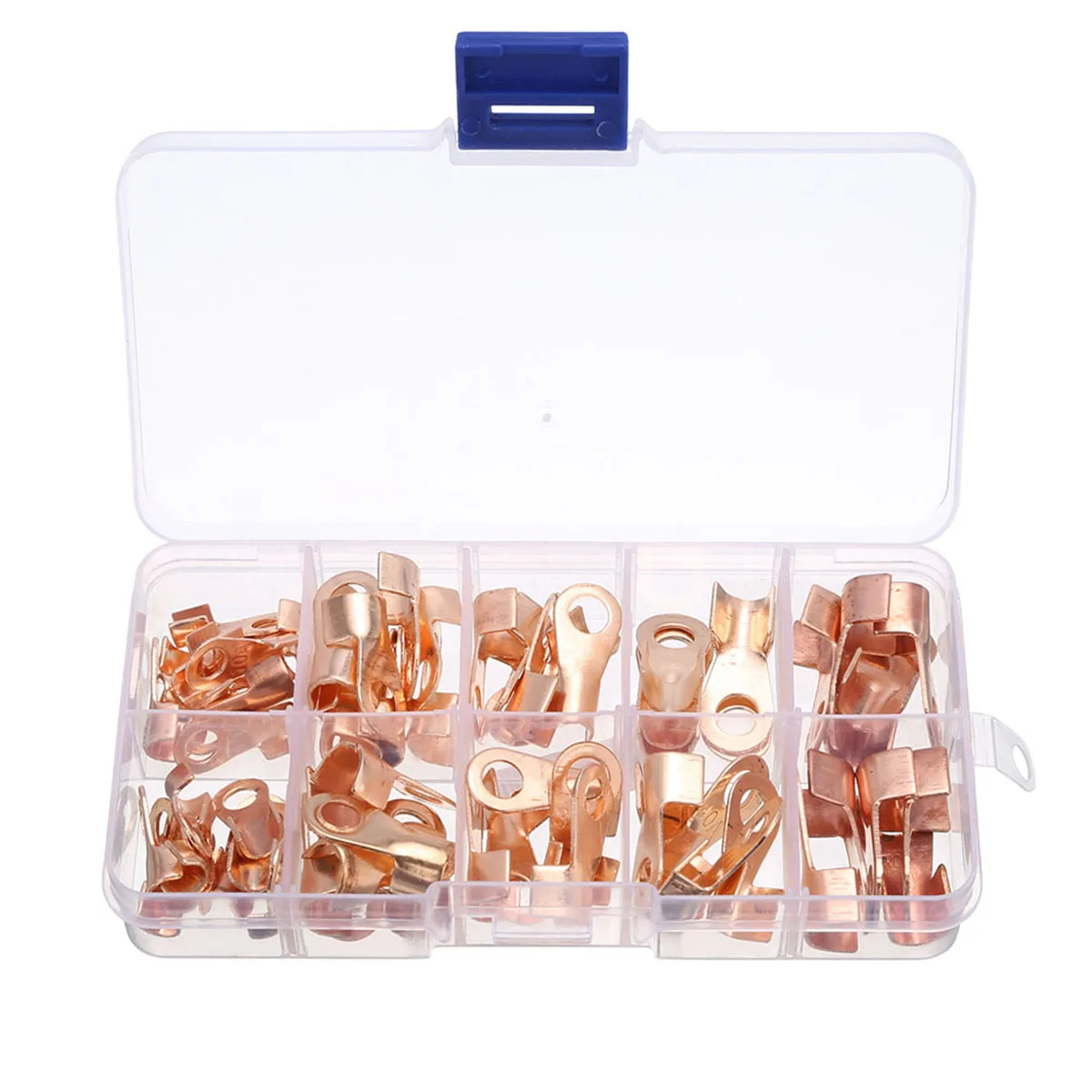 Pohiks 70pcs/box 10/20/30/40/50A OT Open Cable Wire Terminal Connector Copper Lugs Electrical Equipments Supplies
