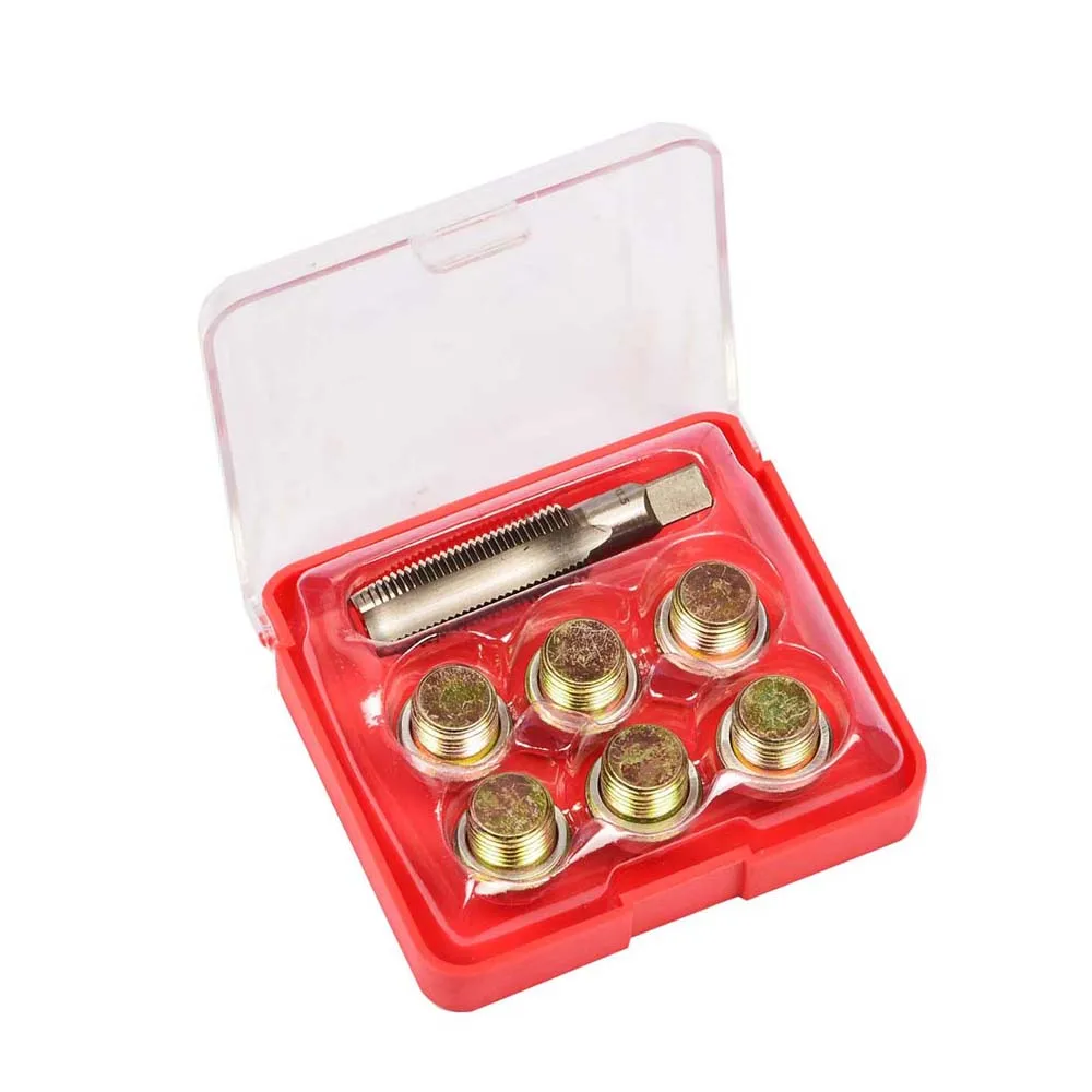 7PCS Oil Pan Drain Sump Plug Key Thread Repair Tool Kit Set Garage M13 M15 M17