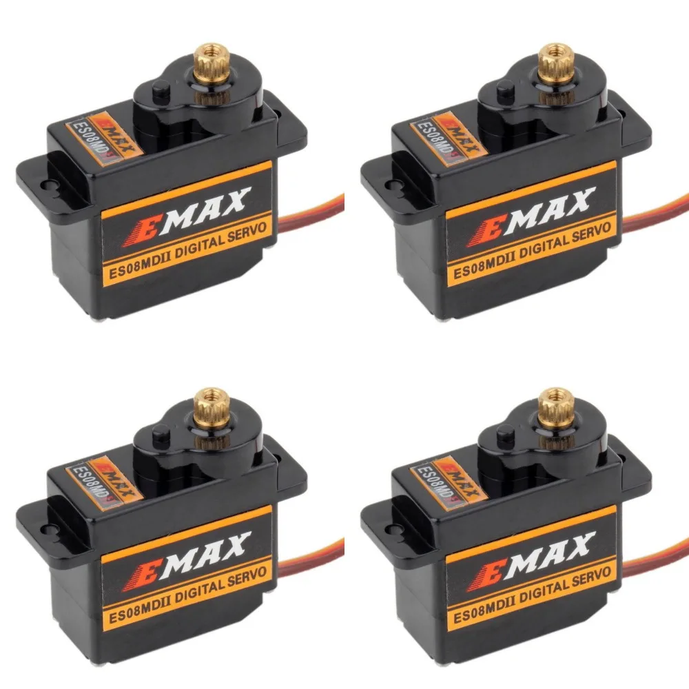 4 шт. EMAX ES08MDII ES08MD II цифровой сервопривод 12g/2,4 kg/Высокоскоростной мини-металлический редуктор