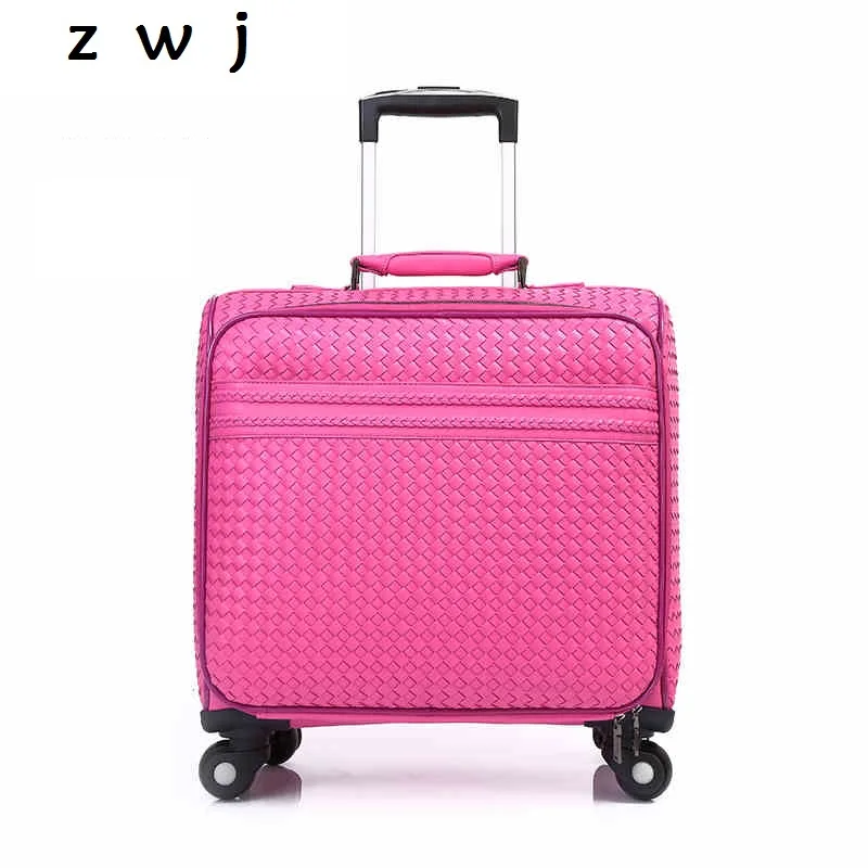

2017 woven trolley bags duffle carry on bag women luggage travel bags