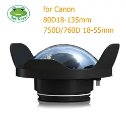 Seafrogs 6 дюймов сухой купола Порты и разъёмы для Meikon и SeaFrogs DSLR корпуса V.1 40 м 130FT совместим с Canon EOS 750D 760D 80D