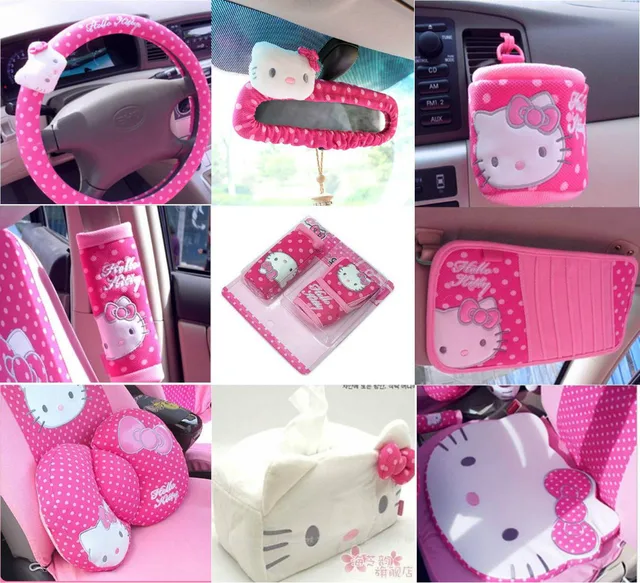 Hello Kitty Car Interior Accessories including steering wheel /Seat