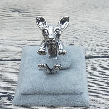 

New Vintage Retro Chihuahua Rings Classic Adjustable Chihuahua Rings Women Animal Pet Dog Chihuahua Jewellery