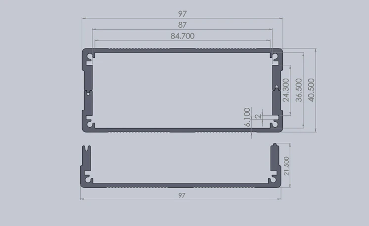 Алюминиевый корпус электроники PCB проект коммутационная коробка 97*40*120 мм DIY распределительная панель Штампованный корпус пескоструйная обработка