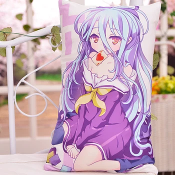 

Japanese Anime No Game No Life Shiro Sora Hugging Body Pillow Cute Cartoon Maid Cushion 2WAY Plush Canvas Fabric 55*70cm