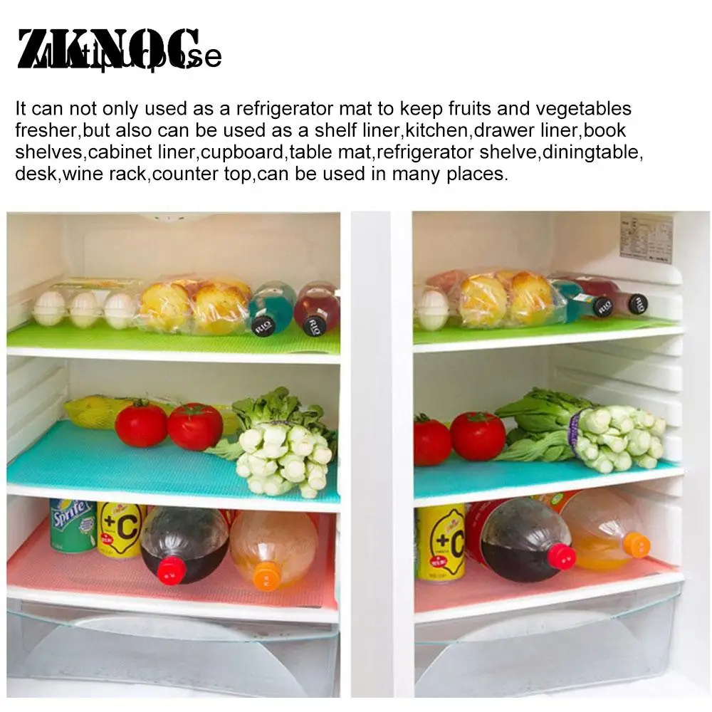 

Refrigerator Pad 4 Pcs/set 45cm*29cm Fashion Pads Antibacterial Antifouling Mildew Moisture Absorption Pad Dining Table Mats