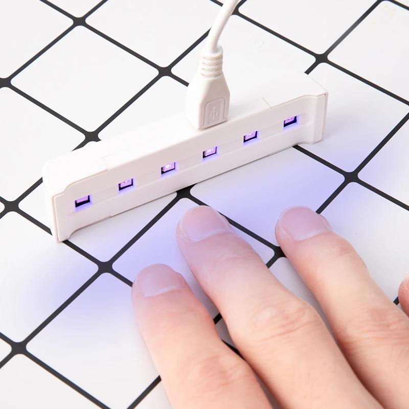 

DCOVOR Mini USB Charging Nail Dryer Lamp For Curing Gel 6W Nail Art Machine for Manicure Portable Mini Lamp 6 LEDS Manicure Tool