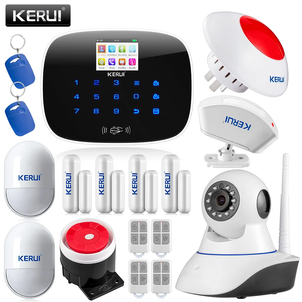 KERUI Anti theft Motion Detector wifi ip camera RFID GSM Alarm system
