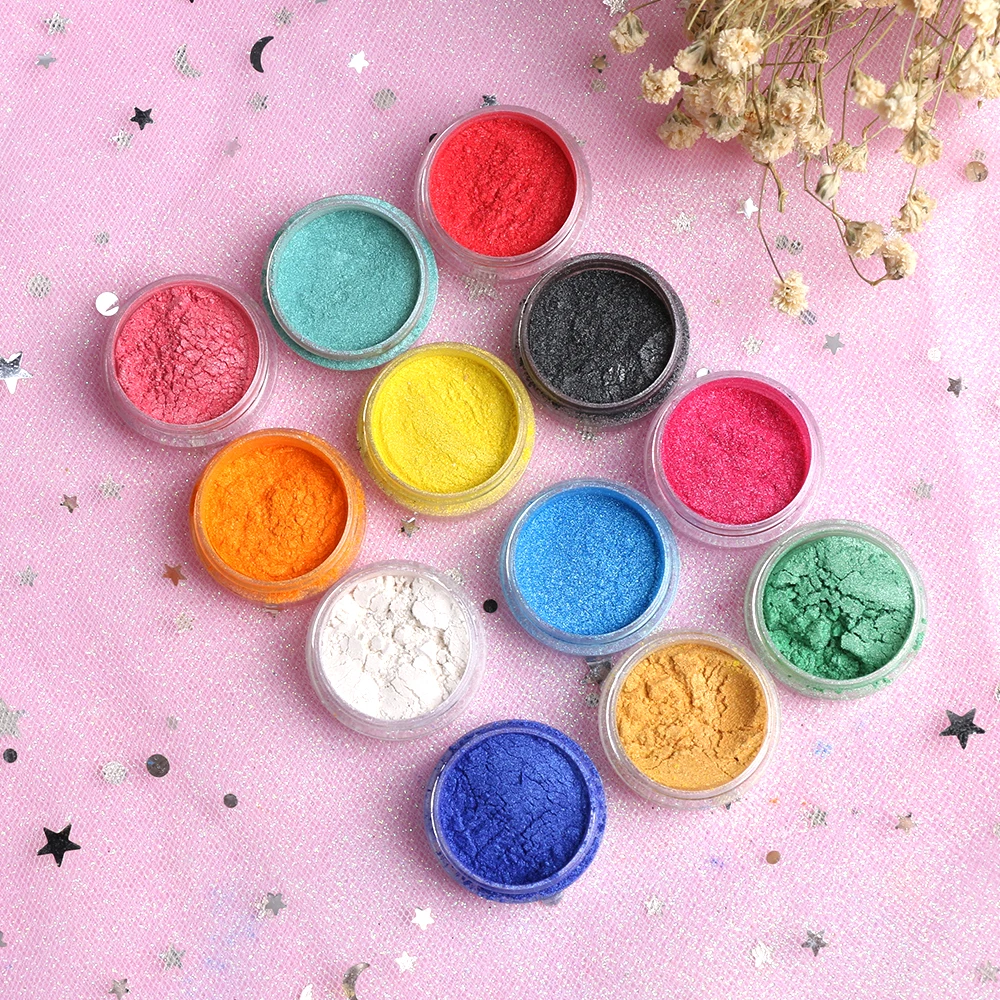 

2Pcs Soap Dye Shimmer Mica Powder Pigments Making Eye Shadow Making Cosmetic Candle Resin Artist Toiletry DIY Craft Supplies