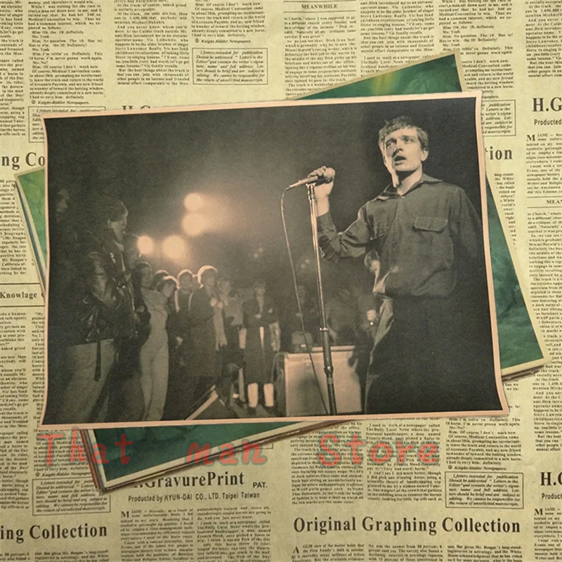ВИНТАЖНЫЙ ПЛАКАТ Joy Division happy split крафт ретро рок старый постер пост Панк Группа живопись Ретро плакат 42*30 см - Цвет: Шоколад
