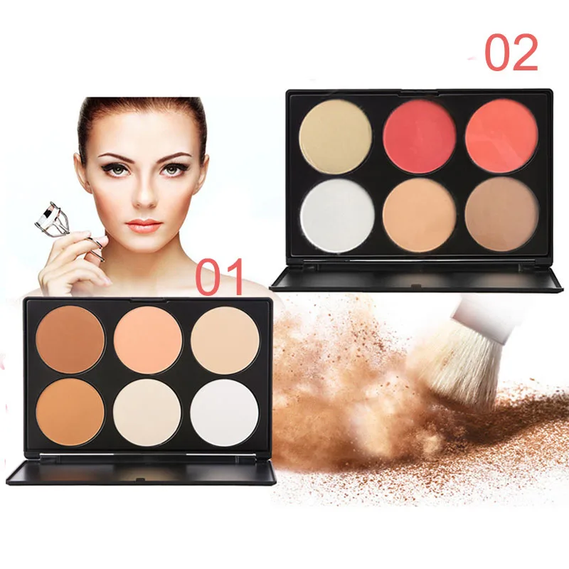 

Professional 6 Color Blush Trimming Set Makeup Contour Blusher Face Powder Palette Foundation Makeup Palette Comestics