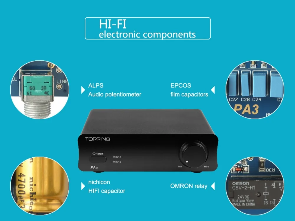 TOPPING PA3 TDA7498E Настольный HiFi аудио цифровой усилитель amplificador 80 Вт* 2