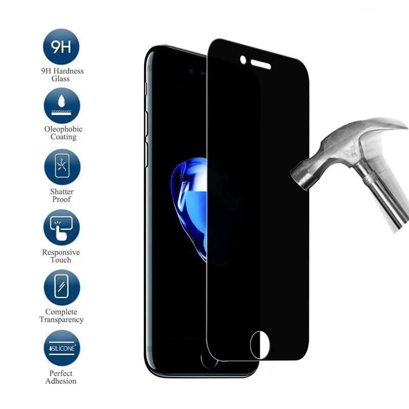 anti spy privacy tempered glass screen protector for iphone 7 7 plus privacy anti spy film 0 3mm 2 5d guard verre trempe protect