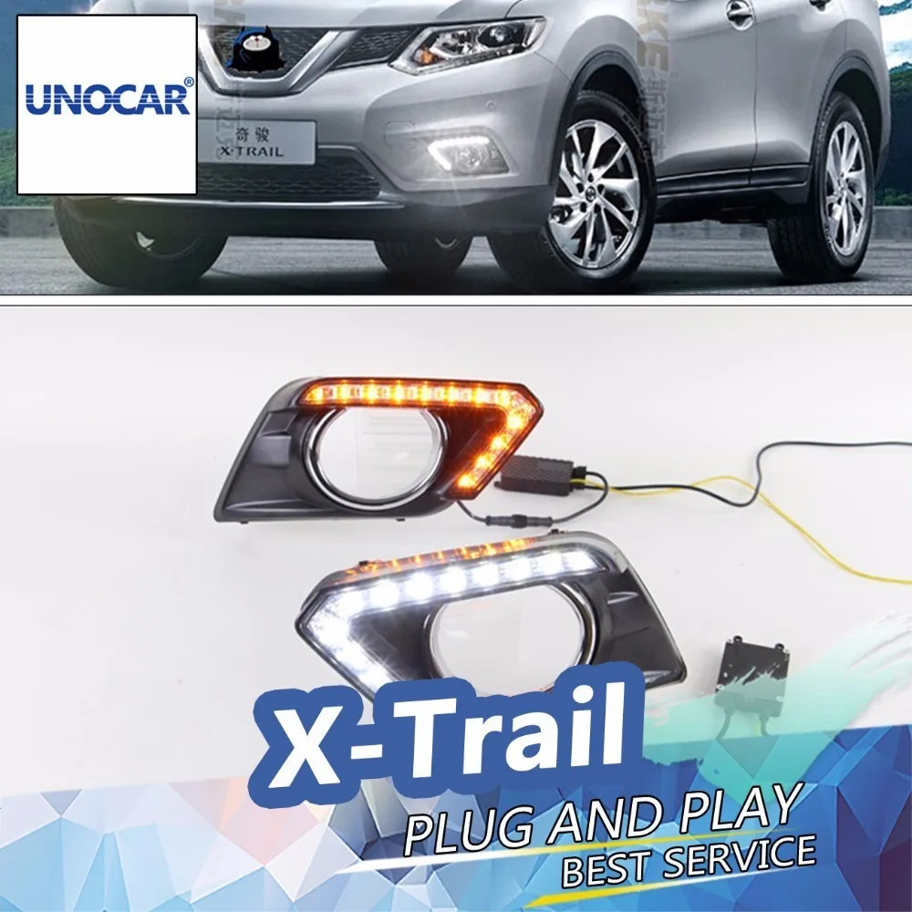 UNOCAR для Nissan X-trail PDF T32 2014 2015 2016 желтый сигнал Функция Водонепроницаемый 12 В