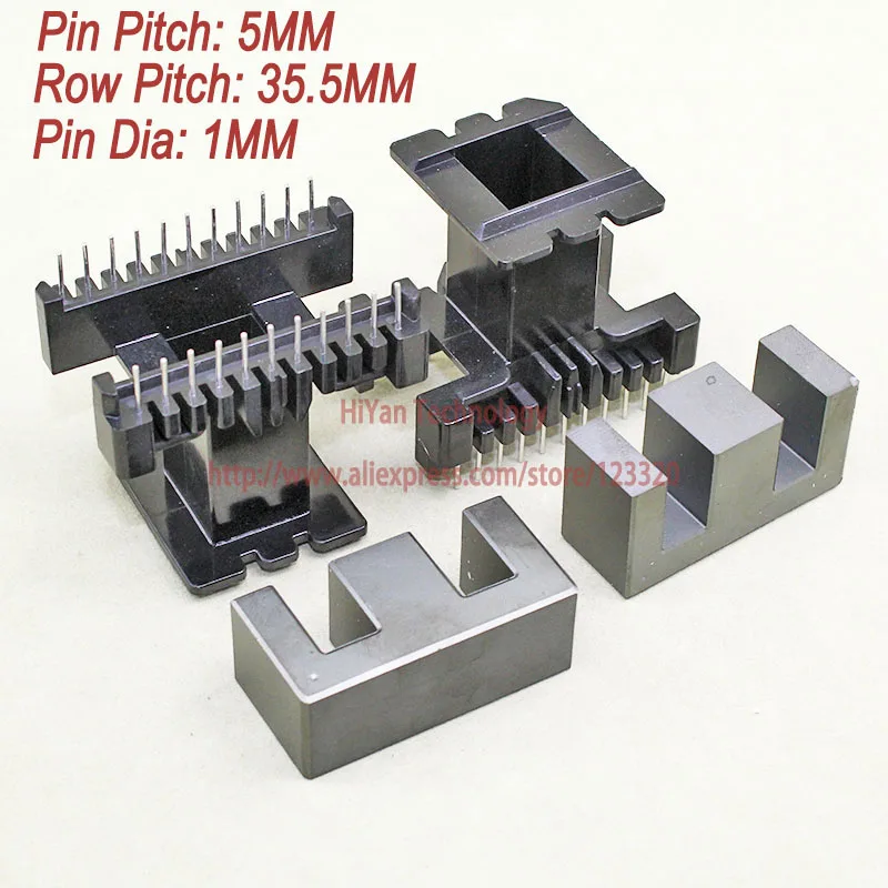 

1sets/lot EE55 PC40 Ferrite Magnetic Core and 11 Pins + 11 Pins Top Entry Plastic Bobbin Customize Voltage Transformer