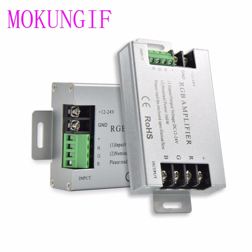 #Best Fast shipping 5pcs DC12V 24V 30A 360W Aluminum RGB led Amplifier controller 360W RGB Amplifier For SMD 5050 3528 RGB LED Strip