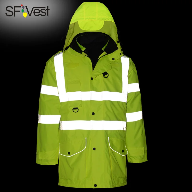 Светоотражающая зимняя теплая куртка SFVest с высокой видимостью Мужская съемная