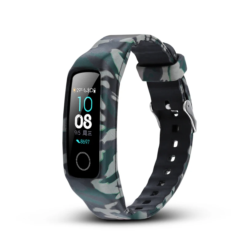 

For honor band 4 /5 strap /honor band 3 Soft silicone Strap all-inclusive camouflage Protective sleeve honor band 4 correa